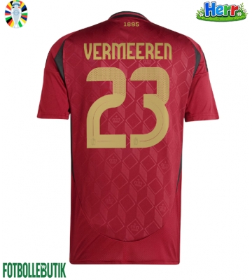 Belgien Arthur Vermeeren #23 Hemmatröja EM 2024 Kortärmad